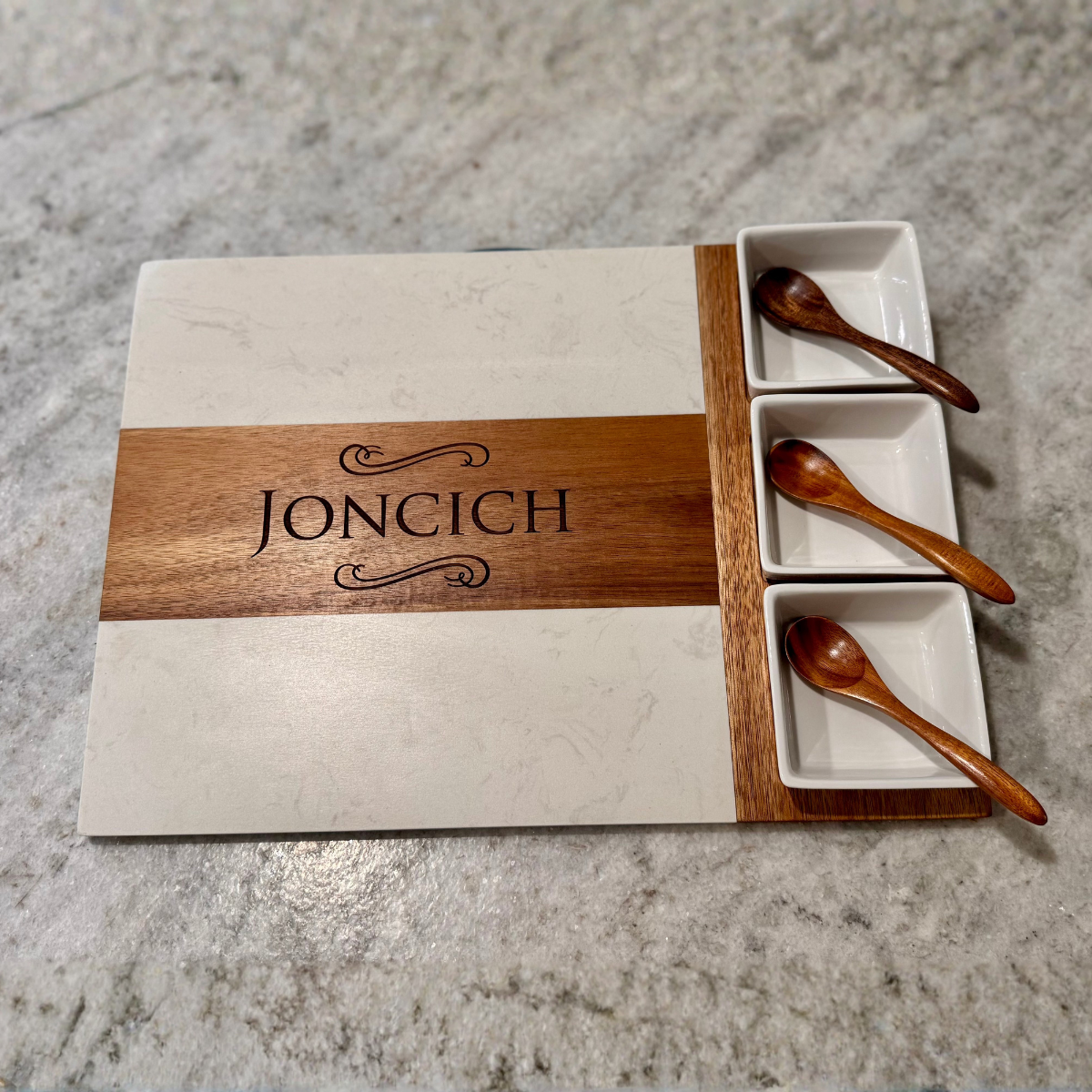Custom Engraved Charcuterie Board Gift Set