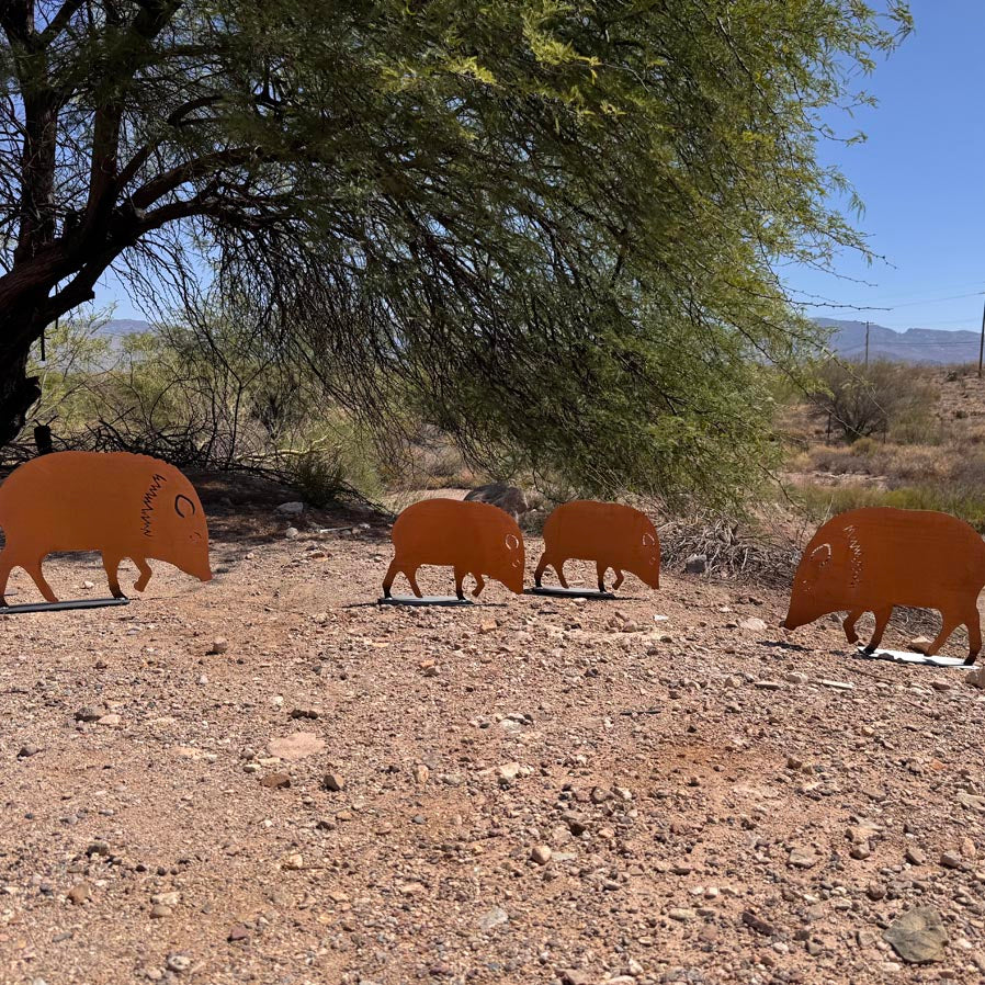 Metal Javelina Yard Art