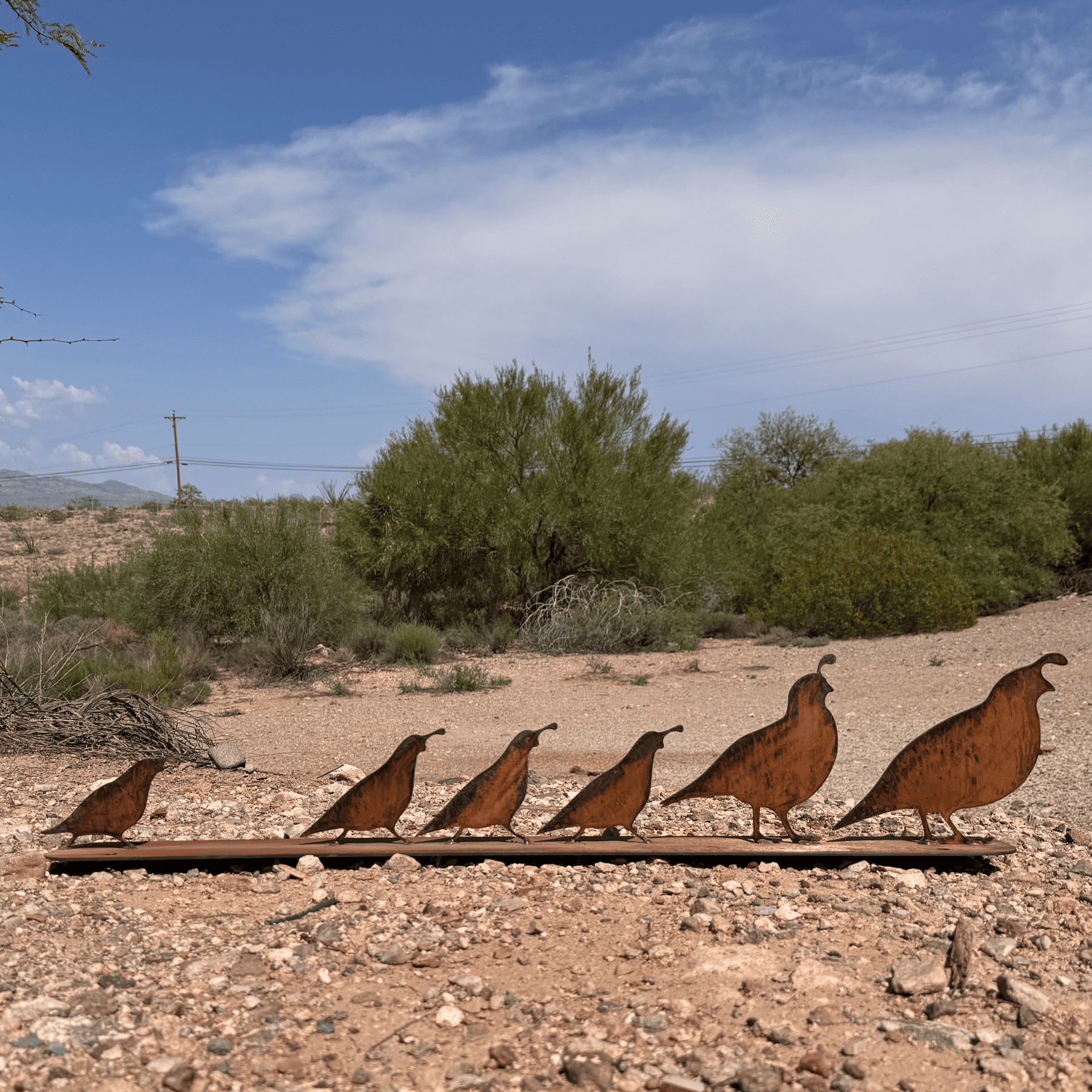 Metal Quail Yard Art