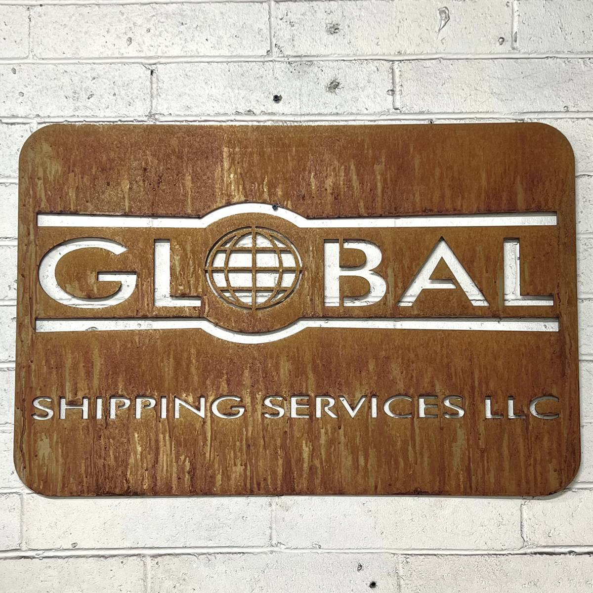 Rusted Metal Business Sign
