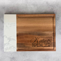 Custom Engraved Marble and Wood Cutting Board
