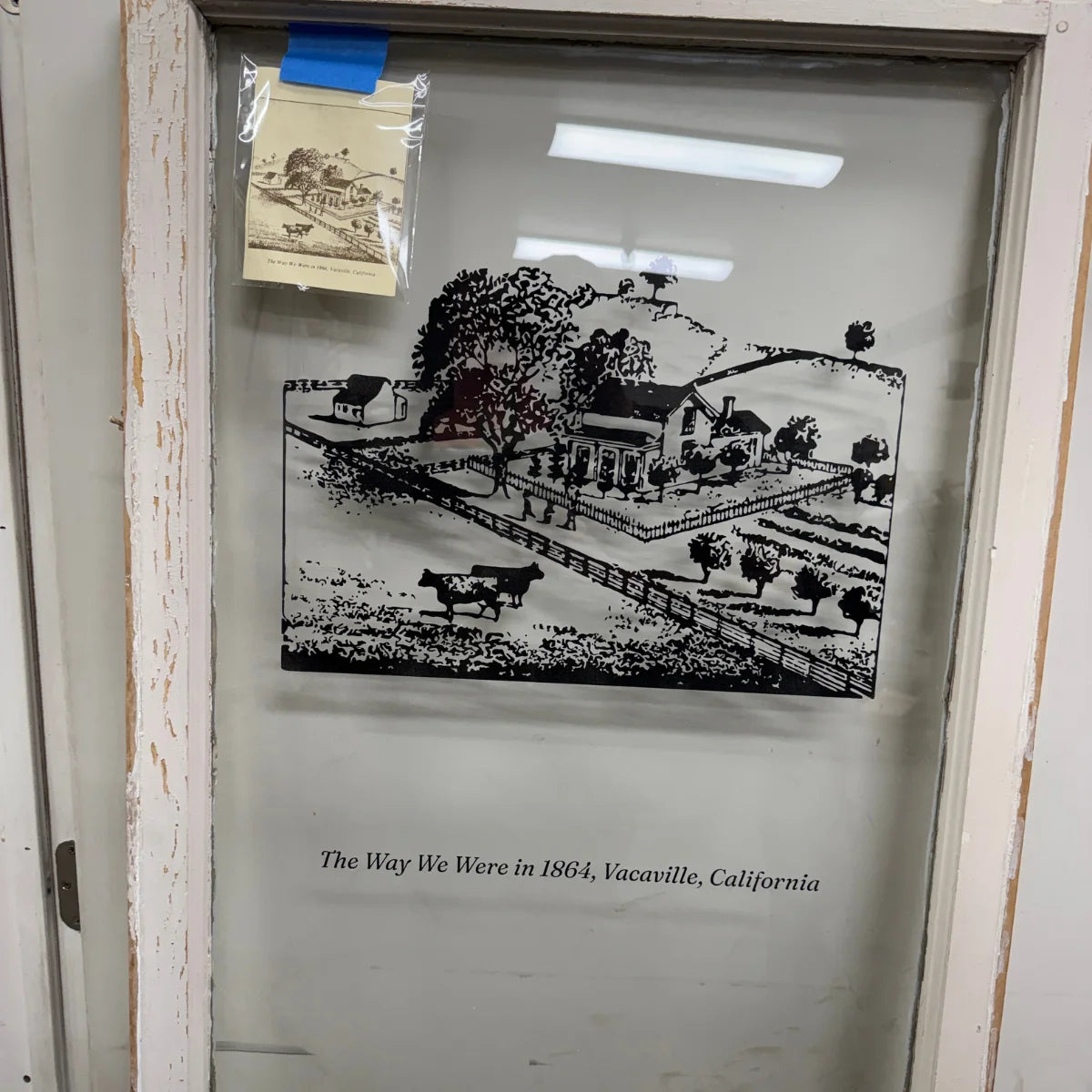 Engraved and Paint Filled Windowpane