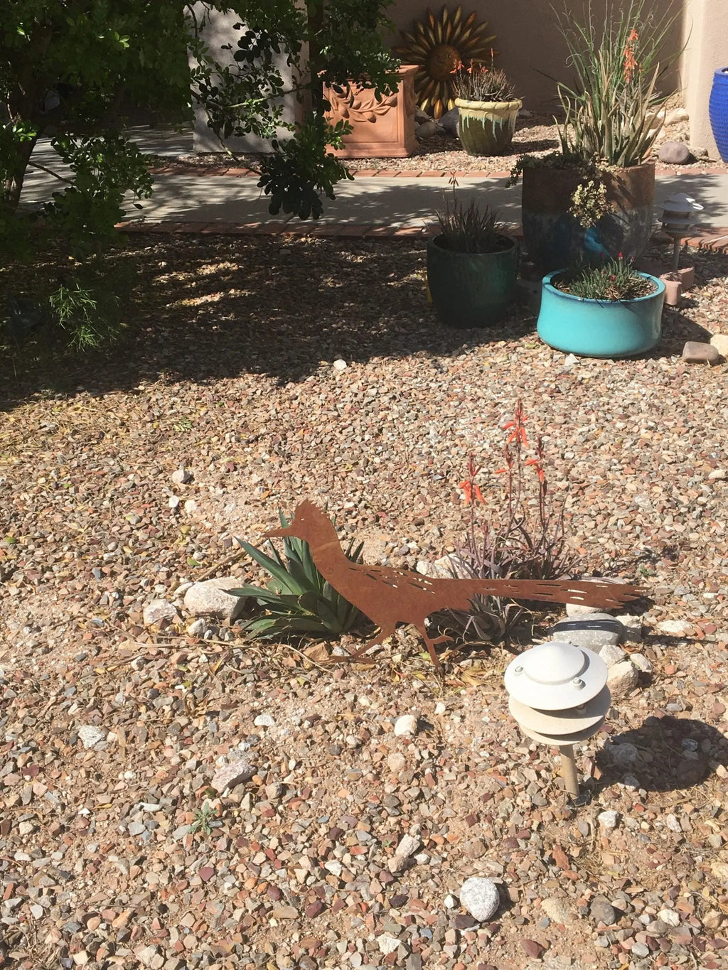 Rusted Metal Roadrunner Yard Art 