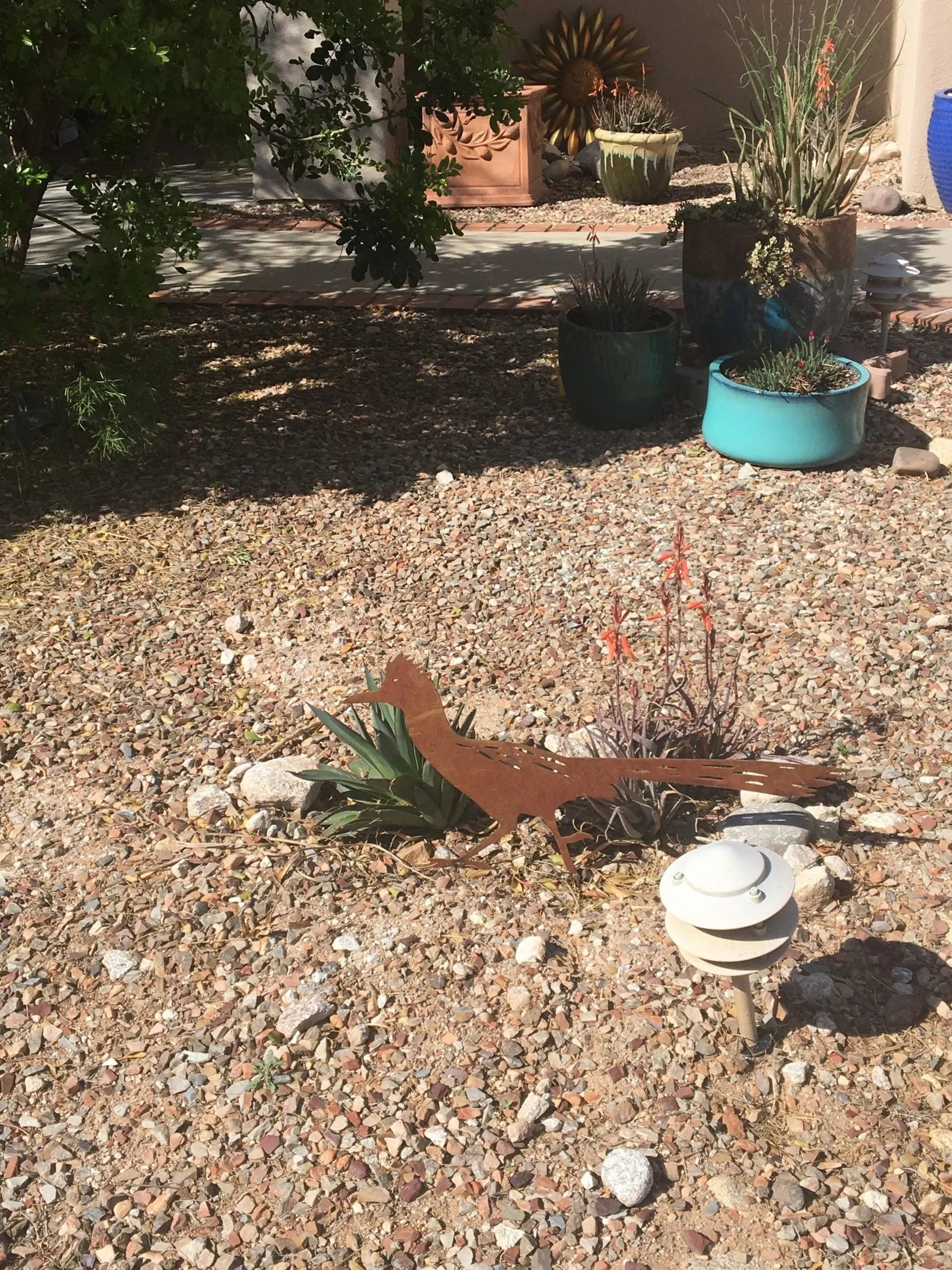 Rusted Metal Roadrunner Yard Art 