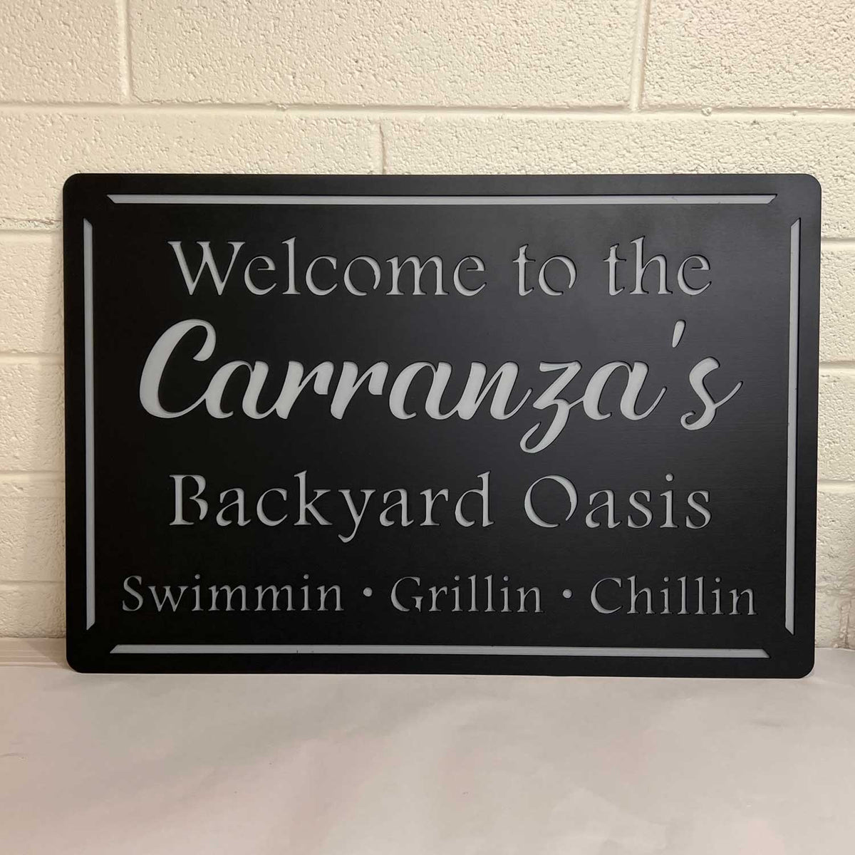 Layered Metal Backyard Sign