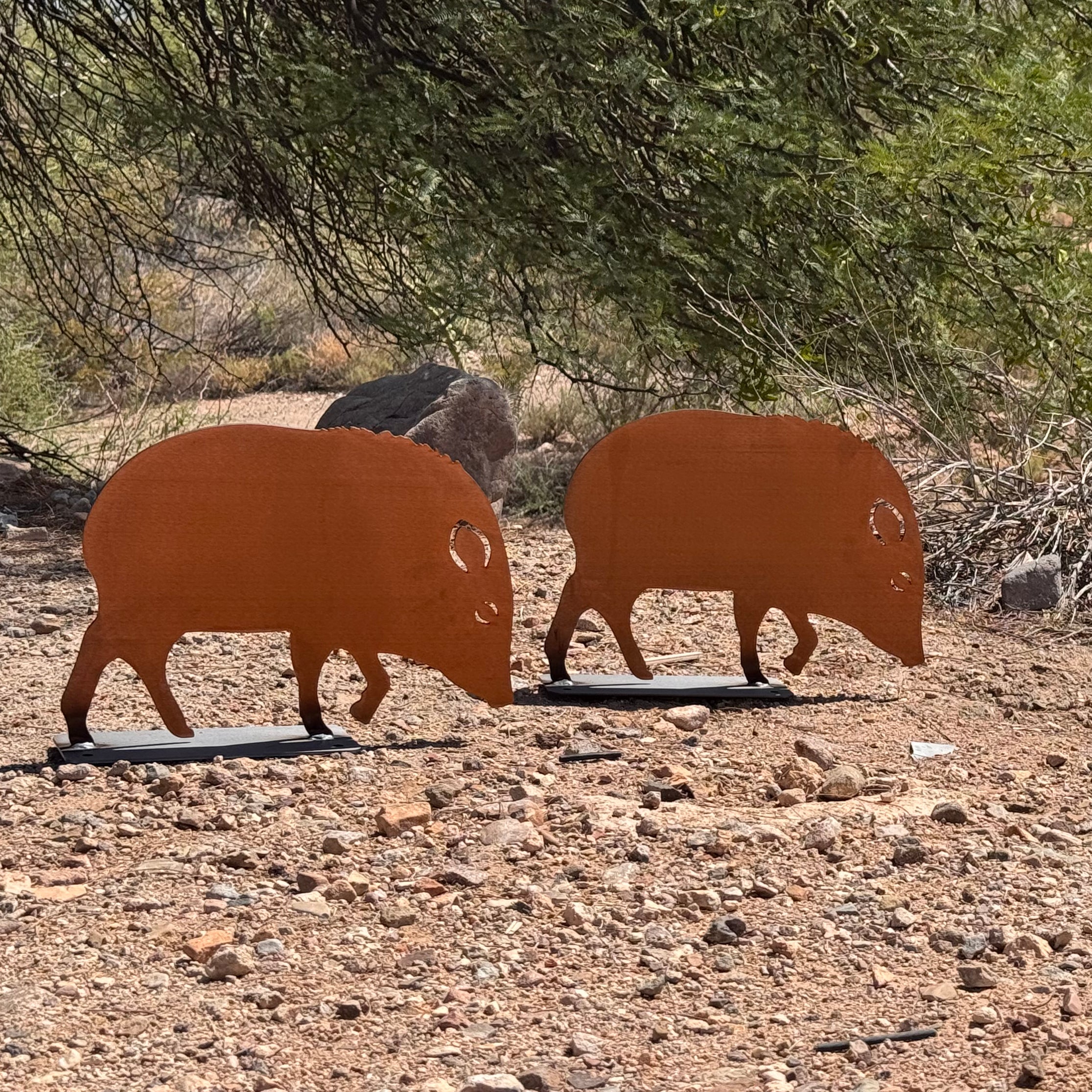 Metal Javelina Yard Art