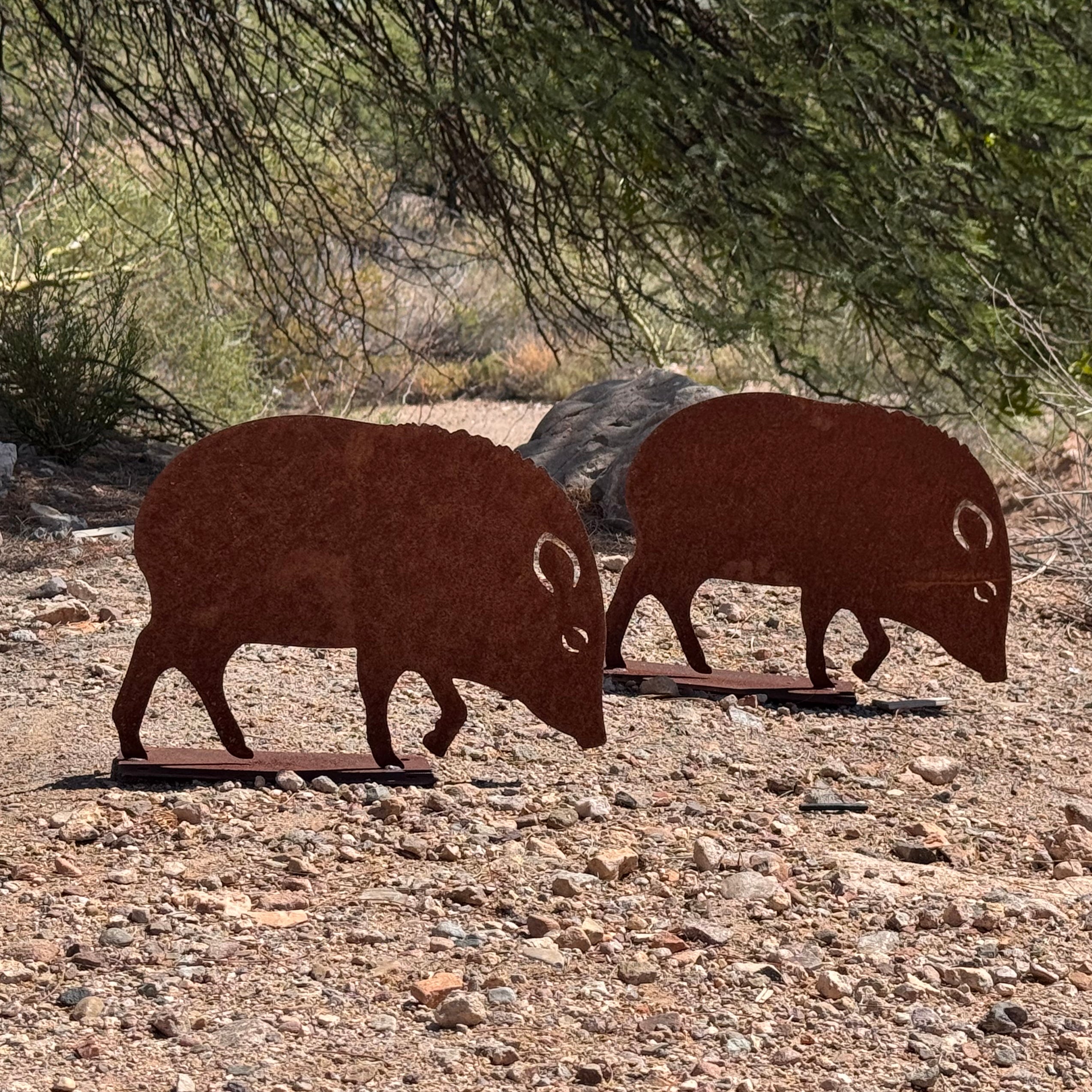 Metal Javelina Yard Art
