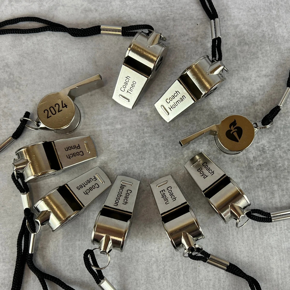 Engraved Coach Whistles