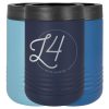 three blue can coozies, custom engraved