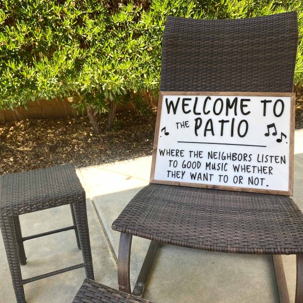 Welcome to the Patio Sign