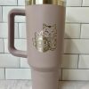 abalone stanley cup engraved with lucky cat