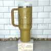 Custom engraved yarrow stanley 40 oz cup with wildflowers