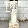 custom engraved Stanley x Magnolia Copper and Cream Cup, engraved with Magnolias