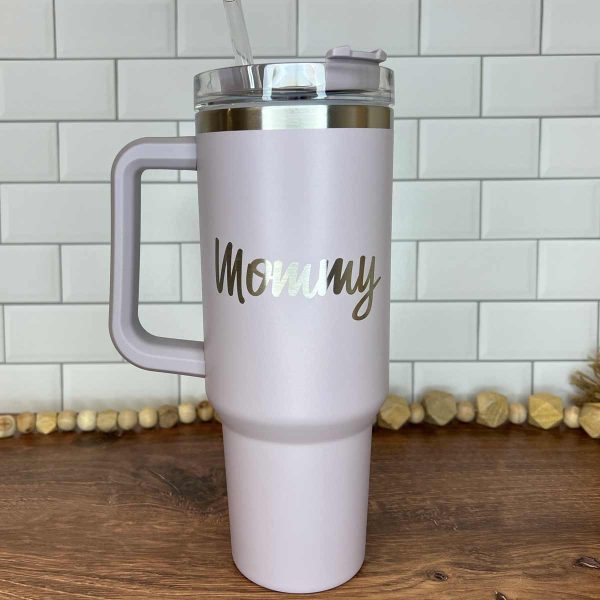 abalone tumbler with engraved Mommy